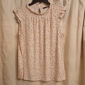 Polka Dot Ruffle Sleeve Women's Top